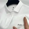 Gömlekler Golf Uzun Kollu Tshirt 2023 Erkek İlkbahar ve Sonbahar Giyim Yeni Sıradan En İyi Katı Basit Polo Gömlek Erkekler