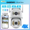 Camera's 4K 8MP Dual Lens IP Camera Outdoor Security WiFi PTZ Camera 4MP HD Auto Tracking Video Surveillance CCTV Camera P2P ICSEE -app