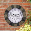 Zegary ścienne 13,5 cala Duże zegar zewnętrzny wodoodporny z wilgotnością retro do domu na patio basen ogrodowy dom