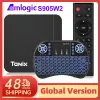 Box 2022 Tanix W2 Android TV Box Android 11 Amlogic S905W2 2GB 16GB OnderSteuning H.265 AV1 Dual WiFi HDR 10 + Media Player Set Top Bo