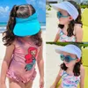 Kids Sun Visor Hat ancho Brimes de verano Protección UV Beach Sport Sport para niños Sombreros para niños Combatibles 240403