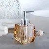 Flüssige Seifenspender Shampoo Flaschenpumpe transparente geometrische Blöcke Harz Streit Badezimmerzubehör Hand