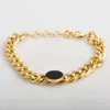 Dikke keten Modieuze persoonlijkheid Instagram Blogger Netwerk Red Black Round Gold Titanium Steel Bracelet Damesjuwelen