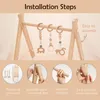 1Set Baby Fitness frame palestra sospensione mobile decorazione nati accessori per attività di legno giocattoli 240408