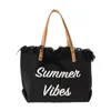 2022 New Beach Bag Travel Tote Big Bag Fashion Simple Tassel Bag Mummy Bag Large Capacity One Shoulder Bag Tide 240408