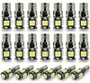 100PCS T10 light CANBUS 5SMD 5050 SMD Error Car Bulb W5W 194 LED Lamp Auto Rear White Blue Yellow Red Color CAN BUS3964096