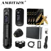Ambition Soldier Wireless Tattoo Machine Pen Kit Coreless Motor med 2400mAh Batteri 80st Mixed Cartridge för Artist 240327