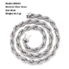 Anpassad bulkstorlek 6mm 8mm 10mm Iced Out CZ Moissanite Rope Chain Sterling Sier Hiphop smycken Moissanite kubansk halsband