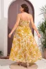 SOMO 2024 Summer Clothes Women Fashion Printed Plus Size Dresses Casual Halter Maxi Long Dress Beachwear Wholesale Dropshipping