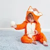 Född baby pojke kläder djur tecknad huva jumpsuits vinter pyjamas onesies barn sömnkläder flicka pyjamas 240325