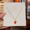 Pendant Necklaces Cute Strawberry Necklace Female Gold Color Sweet Summer Party Birthday Jewelry Accessories Gifts