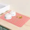 Table Mats Silicone Drying Mat For Dishes Rubber Counter Pad Easy Clean Drainboard Non-Slip Dish