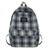 Backpack Fashion Plaid Leisure Women Canvas Bags RETRO CHEADE GIORNI GIORNAGI GIORNI VIAGGIO HARAJUKU BAG FEMME