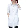 Camicette da donna camicia da donna a maniche lunghe solide a manica singola covo di chilodown sciolto streetwear primavera estate o abiti da camicetta di base