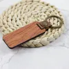 10 sets of Rosewood PU leather keychains with iron metal rings and high-end vintage leather clasps