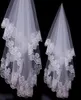 2019 New Cheap White Ivory Short Lace Edge Wedding Veils Two Layers Tulle With Matched Comb Bridal Accessories Selling A031265554