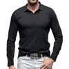 Autumn Polo Shirt Men Casual Solid Color Long Sleeve Henry Collar Mens T-Shirts Leisure Loose Breattable Tops TEES US Size S-XXL 240327