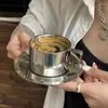 Muggar ins brittisk stil 304 rostfritt stål kaffekopp maträtt sked industri europeisk tre stycken latte koncentrerad mjölk