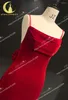 Vestidos de fiesta Rhine Real Picture Red Spaghetti Straps Velvet Velia Mermaid Vestido Mujer Long Formal