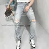 2023 Designer Ksubi Jeans Herren Mann Hosen RIP Denim Biker graue Lackierung Stretch Motorrad Knochen Halloween Lila Jeans für Herren 436GH