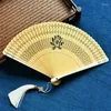 Decorative Figurines Folding Fan Hollow Bamboo Hand Ventilatore Portatile Chinese Style Abanicos Para Boda Women Summer Portable Fans