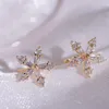 Backs Earrings 1PC Korean Bling Crystal Flower Ear Clips Without Piercing For Women Fashion Butterfly Cuff Wedding Party Jewelry