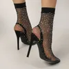 Chaussures habillées Élégantes talons de stiletto pour femmes avec un détail scintillant de strass - conception de maille respirante pour les occasions spéciales vêtements de soirée