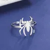 Anéis de cluster Skyrim Skyrim Stainless Spider Spider Ring Mens Creative Animal Open Ring Ring 2023 Punk Gothic Halloween Acessórios Presente240408