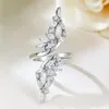 Cluster anneaux S925 Silver Ring Longlong Gold 2024 Instagram Style Diamond Horse Eye Oever Simple Simple