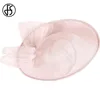 FS -Faszinatoren für Frauen elegante rosa Leinen Pillbox Hut Royal Weddings Hüte Damen Sinamay Derby Kleider Cocktail Fedoras 240401