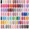 Kits LILYCUTE 30 Pcs Gel Nail Polish Set Winter Color Gel Pink Rose Red Glitter Varnish Base Top Coat Soak Off UV Gel Nail Art Hybrid