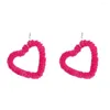 Pendientes de espalda Dulce Rosa Gentle Elegante Elegante Exagerado Rose Rojo Eesthética No Hoole Amor Heart Fehips Mujeres