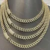 Sterling zilveren Cubaanse ketting van hoge kwaliteit 15 mm 3 rijen hiphop Miami Cuban Link Chain VVS Moissanite Diamond