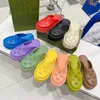 Women Hollow G Platform Sandals Slimi doppio design top designer Sliple Luxury Shoe Flats Slip-On Racconciatura Slides Brand Brand Sandal Sandal Loafer in gomma all'ingrosso all'ingrosso