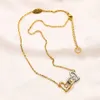 2024 Neue 18K -vergoldete Luxusanhänger Halsketten für Frauenmarke Designer Edelstahl Buchstaben Halskette Halskette Ketten Ketten Schmuckzubehör Geschenke
