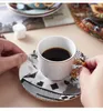 Coppe Saucers Luxury Turkish Ceramic Coffee Cups and Saucer Set Mini Friend Concentrated Mini Tazas de Cafe CN (Origine)