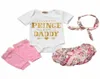 Yeni doğan bebek kızlarım prens baba romper floral şort elbise kıyafetleri set17510246