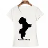 Women's T Shirts Super Cute Standing Poodle Mom Print T-Shirt Summer Fashion Women Short Sleeve White Casual Tees Funny Dog Design Girl Tops