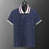 Klasyczna męska koszula polo Summer Casual Polo Fashion Hafted Printed Polo Shirt Wysokiej jakości krótkie rękawowe koszulka 90114