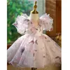 Children's Princess Evening dress Fashion print pleats design wedding, birthday, baptism, Easter, Eid party girl dress