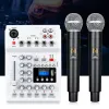 Microphones Console Mixer Integrated Live Sound Audio Soundcard DJ Mixing Console with UHF Wireless Microphone for Karaoke