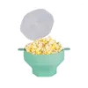 Miski miski Popcorn Grade Składane duża pojemność odporne na ciepło silikonowe wiadro z pokrywką