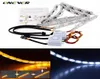 8W 2PCS Auto Flexibele Switchback LED LED Knight Rider Strip Licht voor koplamp Sequential Flasher DRL Flowing Amber Turn Signal Lights4220904