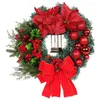 Fleurs décoratives Noël 30cm Couronne d'art de vacances avec LED Light Light Door Party Year Decor Accessoires