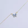 Finestra francese gradiente gradiente blu crovana farfalla catena di colletto s925 regalo in oro argento per ragazze migliori amici