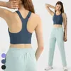 2024 BRA LU LU YOGA LU High Support Support-Zip Women Sport Sport Straps delantero Correas ajustables Copas fijas Gimnasio de ejercicio Vest Lemon Vest S