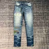 Jeans Casual skinny jeans Mens Designers Jean Black DENIM Pants quilt Ripped Straight knee Pants Angry Ram Hip hop Street Pant