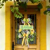 Fleurs décoratives Porte d'entrée Décoration de couronne de printemps fleur artificielle colorée pour porche murs de maison décor de salon