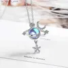 Pendant Necklaces 925 Sterling Silver Women Chain On The Neck Collarbone Necklace For Women Universe Star Moon Crystal Pendant Chain Jewelry240408