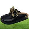 Pantofole 2022 Summer Women Women di Cork039s Big Gold Chain Platform Muli Sandals e Flip Flip Flat integrali9415111